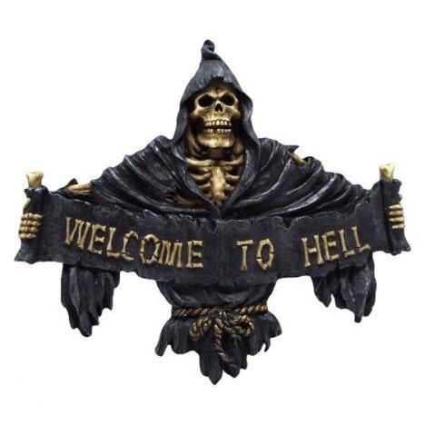 Decoratiune perete schelete Welcome to Hell 25 cm